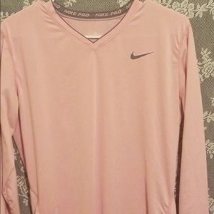 Nike fit dry pale pink and gray top